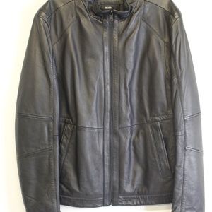 Hugo Boss Drum Dyed Lambskin Leather Jacket Mens Medium